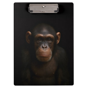 Zwarte 4 Luxe Klembord, Serene Chimpansee Klembord