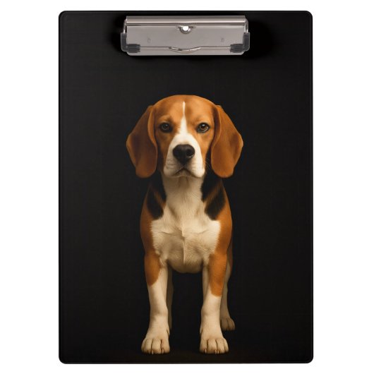 Zwarte 4 Luxe Klembord, Vriendelijke Beagle Klembord (Voorkant)