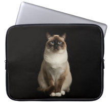 Zwarte 4 Luxe Laptophoes, Birmese Kat