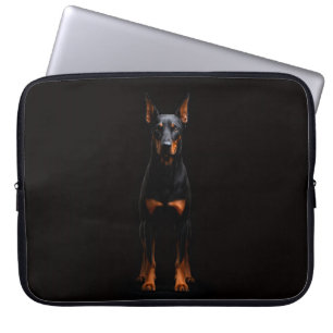 Zwarte 4 Luxe Laptophoes, Dobermann Bewakershond Laptop Sleeve