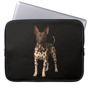 Zwarte 4 Luxe laptophoes, haarloze terriër hond Laptop Sleeve