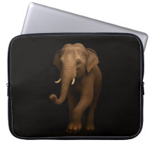 Zwarte 4 Luxe Laptophoes, Indische Olifant