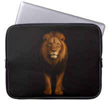 Zwarte 4 Luxe laptophoes, Majestueuze Leeuw