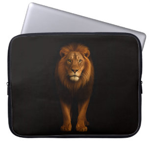Zwarte 4 Luxe laptophoes, Majestueuze Leeuw Laptop Sleeve