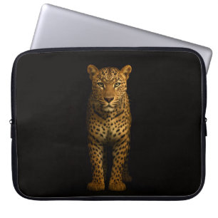 Zwarte 4 Luxe Laptophoes, Majestueuze Luipaard Laptop Sleeve