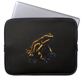 Zwarte 4 Luxe Laptophoes, Oranje Zwarte Kikker Laptop Sleeve