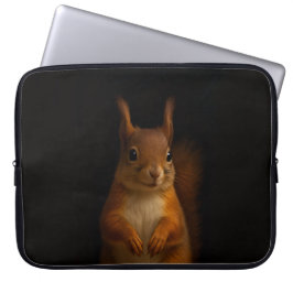 Zwarte 4 Luxe Laptophoes, Rode Eekhoorn Laptop Sleeve