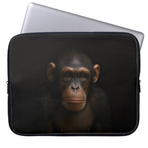 Zwarte 4 Luxe laptophoes, Serene Chimpansee Laptop Sleeve