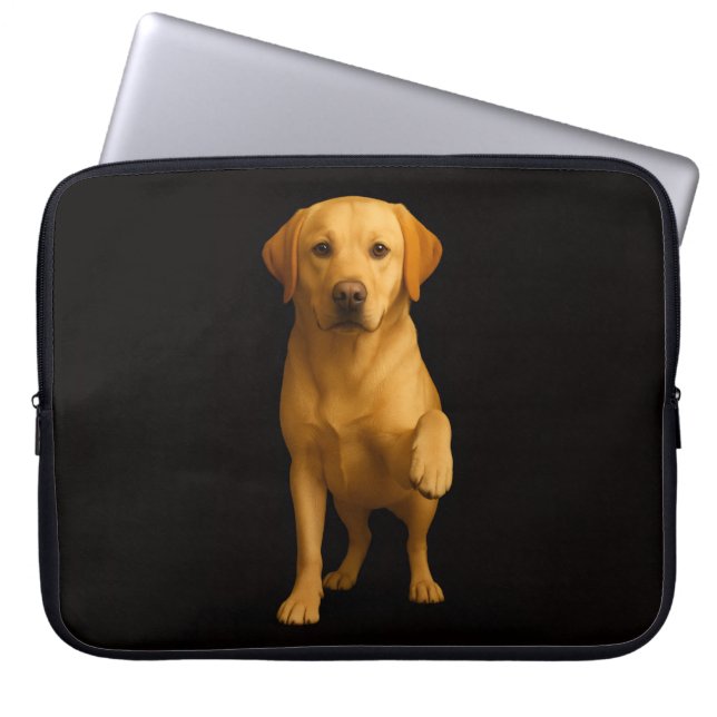 Zwarte 4 Luxe Laptophoes, Teder Labrador Laptop Sleeve (Voorkant)