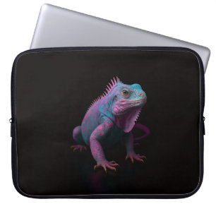Zwarte 4 Luxe Laptophoes, Tropische Roze Leguaan Laptop Sleeve
