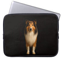 Zwarte 4 Luxe Laptophoes, trouwe Collie-hond