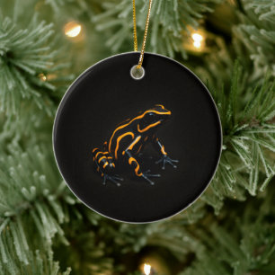 Zwarte 4 Luxe Ornament met Zwarte Oranje Kikker