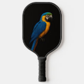 Zwarte 4 Luxe Pickleball Paddle, Blauwe Gele Ara Paddle (Voorkant)