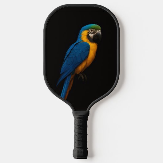 Zwarte 4 Luxe Pickleball Paddle, Blauwe Gele Ara Paddle (Achterkant)