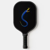 Zwarte 4 Luxe Pickleball Paddle, Blauwe Lintaal Paddle (Voorkant)