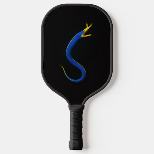Zwarte 4 Luxe Pickleball Paddle, Blauwe Lintaal Paddle (Achterkant)