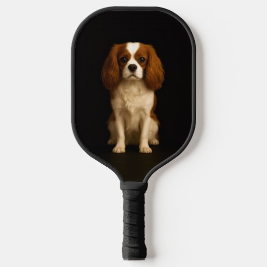 Zwarte 4 Luxe Pickleball Paddle, Cavalier Spaniel Paddle (Voorkant)