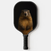 Zwarte 4 Luxe Pickleball Paddle, Fluffy Marmot Paddle (Voorkant)
