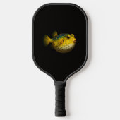 Zwarte 4 Luxe Pickleball Paddle, Gele Puttervis Paddle (Voorkant)