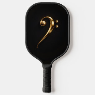 Zwarte 4 Luxe Pickleball Paddle, Gouden Bassleutel Paddle