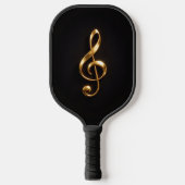 Zwarte 4 Luxe Pickleball Paddle, Gouden Sleutel va Paddle (Voorkant)