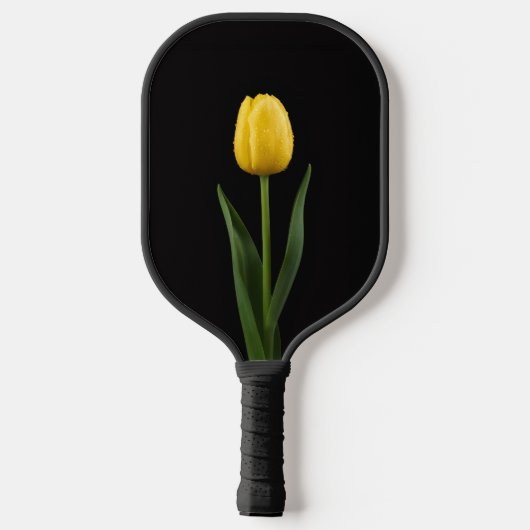Zwarte 4 Luxe Pickleball Paddle, Gouden Tulp Paddle (Achterkant)