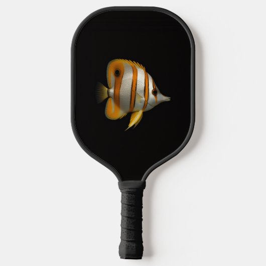 Zwarte 4 Luxe Pickleball Paddle, Koraalvlinder Paddle (Achterkant)