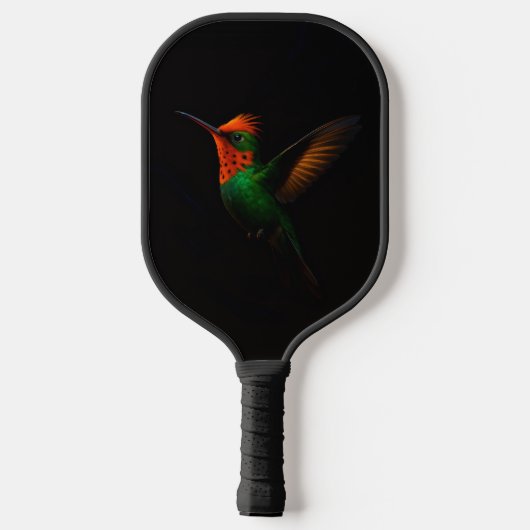 Zwarte 4 Luxe Pickleball Paddle, Kuifcoquette Paddle (Achterkant)