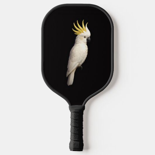 Zwarte 4 Luxe Pickleball Paddle, Kuifkaketoe Paddle (Achterkant)