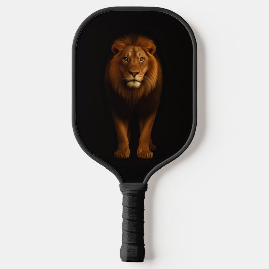 Zwarte 4 Luxe Pickleball Paddle, Majestueuze Leeuw Paddle (Achterkant)