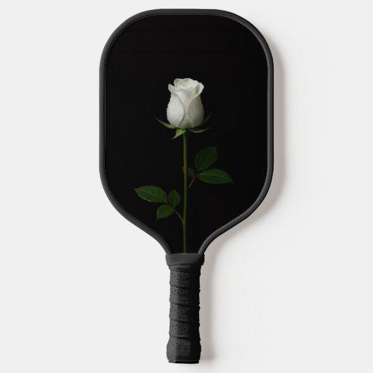 Zwarte 4 Luxe Pickleball Paddle, Pure Witte Roos Paddle (Achterkant)