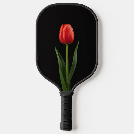 Zwarte 4 Luxe Pickleball Paddle, Robijnrode Tulp Paddle (Achterkant)