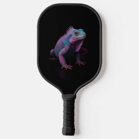 Zwarte 4 Luxe Pickleball Paddle, Roze Leguaan Paddle (Achterkant)