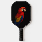 Zwarte 4 Luxe Pickleball Paddle, Scarletten Papega Paddle (Voorkant)