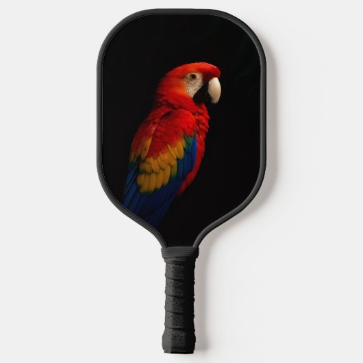 Zwarte 4 Luxe Pickleball Paddle, Scarletten Papega Paddle (Achterkant)