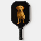 Zwarte 4 Luxe Pickleball Paddle, Teder Labrador Paddle (Voorkant)