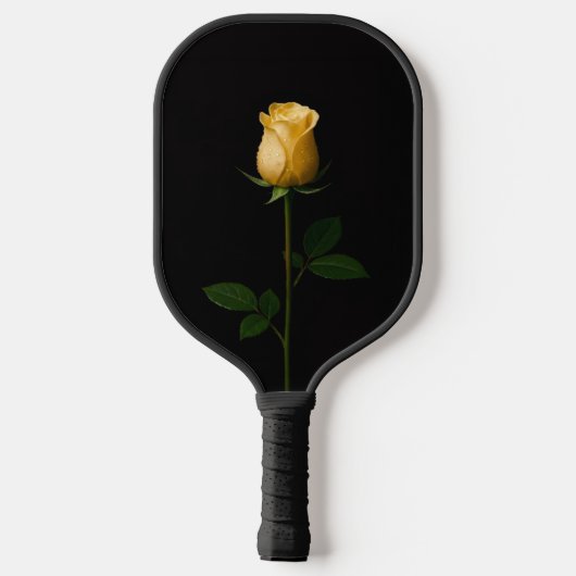 Zwarte 4 Luxe Pickleball Paddle, Zonovergoten Gele Paddle (Achterkant)