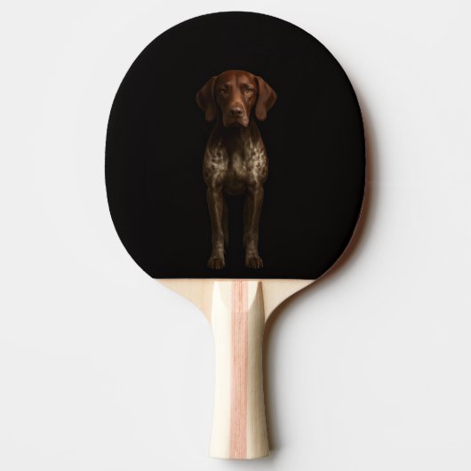 Zwarte 4 Luxe pingpongbat, Duitse Pointerhond Tafeltennisbatje (Achterkant)