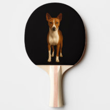 Zwarte 4 Luxe pingpongbat, Keurige Basenji-hond