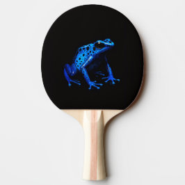 Zwarte 4 Luxe pingpongbat met Blauwe Kikker Tafeltennisbatje