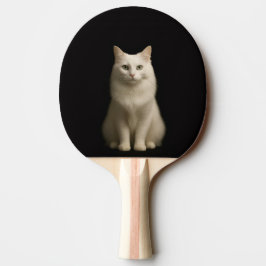Zwarte 4 Luxe pingpongbat met Turkse Angorakat Tafeltennisbatje