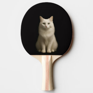 Zwarte 4 Luxe pingpongbat met Turkse Angorakat Tafeltennisbatje