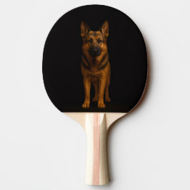 Zwarte 4 Luxe pingpongpaddle, Duitse Herder Tafeltennisbatje