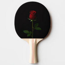 Zwarte 4 Luxe pingpongpaddle, Fluwelen Rode Roos