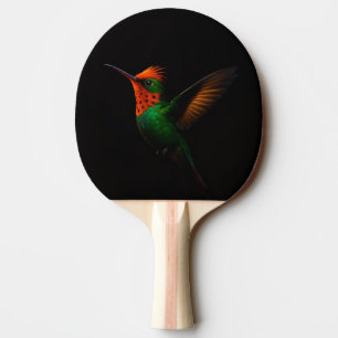 Zwarte 4 Luxe pingpongpaddle, Kuifcoquette Tafeltennisbatje