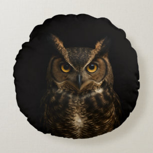 Zwarte 4 Luxe Ronde Worp Kussen Gouden Oog Uil