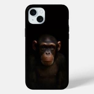 Zwarte 4 Luxe, Serene Chimpansee iphone 15 Plus Mini Hoesje