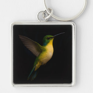 Zwarte 4 Luxe Sleutelhanger met Vliegende Vogel