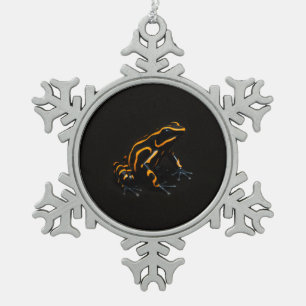 Zwarte 4 Luxe Sneeuwvlok Ornament Zwarte Oranje Ki