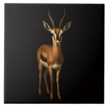 Zwarte 4 Luxe-tegel met Elegante Gazella
